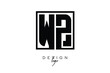 © Kusum - WZ Double Letter Monogram Logo – Bold Square Typography Initials for Modern Branding, Identity & Professional Design