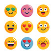 © Wahid Xihan - Collection of Cartoon Emoticons Expressing Different Emotions on White