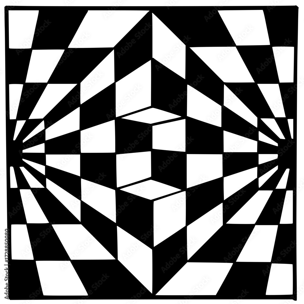 Image vectorielle Stock Dynamic optical illusion art creates a striking ...
