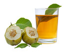 Garcinia fruit and herbal garcinia beverage isolated on transparent background