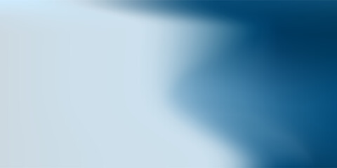 Wall Mural - Blurry abstract background, template with a soft wavy gradient blending deep blue into white. Minimalist and modern design, ideal for presentations, banners or digital visual user interfaces.