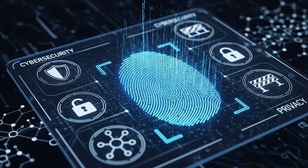 Cybersecurity Fingerprint Scan Digital Identity.