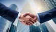 © Diane - business handshake in front of modern building