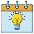 © Kateryna Hurzenkova - Cartoon calendar with lightbulb idea, planning schedule icon. Due date and business reminder