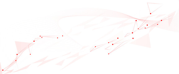 Wall Mural - Abstract white, red digital technology futuristic communication high tech concept background. global network technology concept.