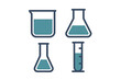 © Smaev - Collection of essential laboratory glassware including beakers, flasks, and a graduated cylinder for scientific research