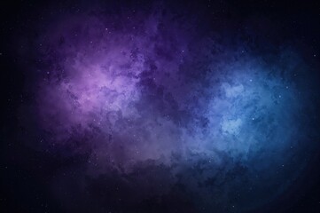 Wall Mural - Watercolor painting of a vibrant blue and purple cosmic nebula at night created with AI technology