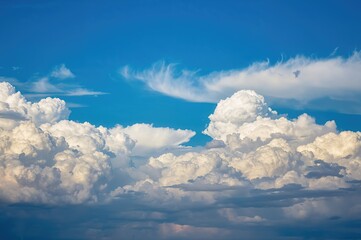 Wall Mural - Sky filled with white clouds