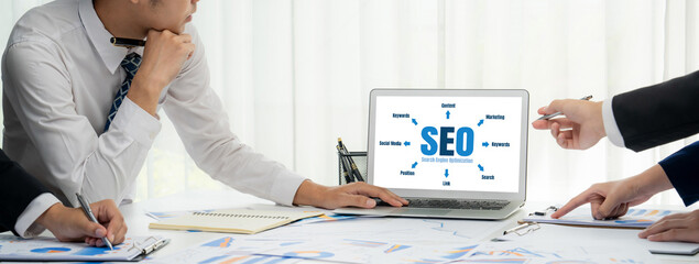 SEO search engine optimization for brisk e-commerce and online retail business showing on computer screen