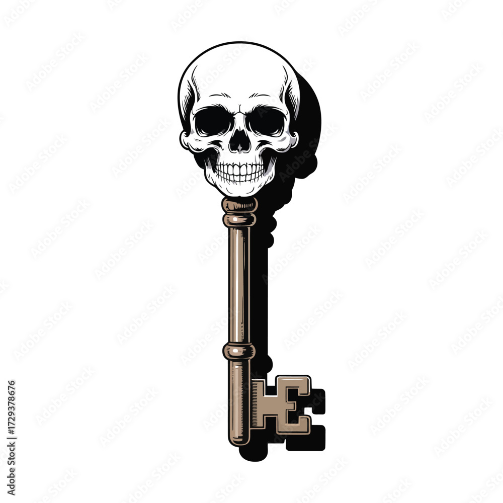 Skull Key Masterpiece A Fusion of Mortality and Access Depicting Death ...