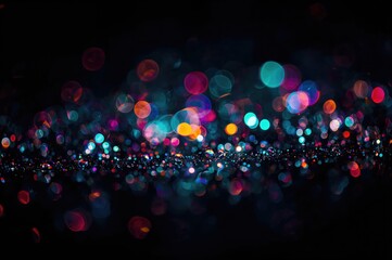 Wall Mural - Dark rainbow light bokeh effect background or overlay