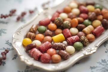 Wall Mural - Tasty sweets isolated on a white backdrop