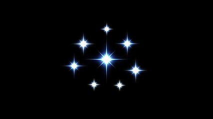 Wall Mural - Twinkling stars animation, fast line glitter motion, white cartoon blinking stars, flat vector doodle sparkle, glowing light trails, starry night sky, retro shine movement, black screen background. 4K