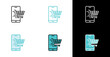 © FreemiumStock - Mobile phone screen shopping cart icon for online purchasing and checkout in line and fill style
