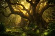 © Cyber Shutter - Mystical woodland featuring old trees, luminous elements, and rocks