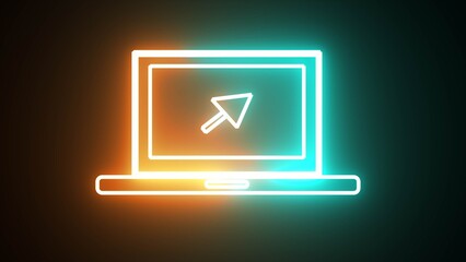 Wall Mural - An object of monitor of laptop or computer with visible arrow sign.
