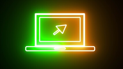 An object of monitor of laptop or computer with visible arrow sign.