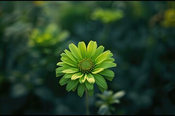 Wall Mural - morning garden scene with a green bloom