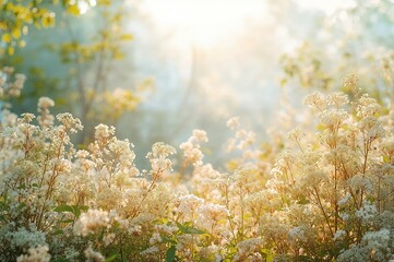 Wall Mural - white floral garden scenery