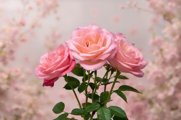 Wall Mural - blooming roses called queen of sweden