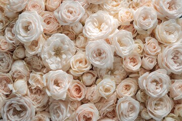Wall Mural - white backdrop featuring garden roses