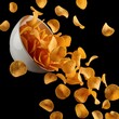 © abderrazzak - flying Potato chips spilling,