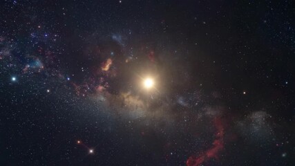 Wall Mural - Wide angle view of the Milky Way Galaxy showing stars and nebulae against a deep dark night sky