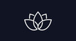 © Tawang - Elegant minimalist white lotus flower icon symbol for wellness and spirituality.