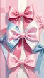 © Kiki - Pastel pink and blue satin bows on gifts