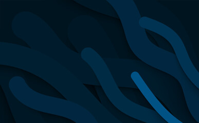 Wall Mural - Blue abstract wave background with smooth flowing lines and elegant texture