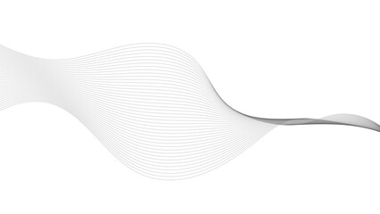 Wall Mural - Abstract wave lines digital element for certificate design. Curved wavy lines design, abstract Grey wave line background on white background.