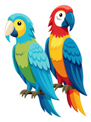 Naklejka na meble two parrots on white background