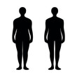 © Austin - Silhouette comparison of two human figures illustrating body shape differences and proportions