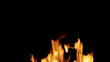 © GCapture - fire flames of campfire over black background, for overlay