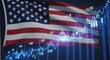 © Designbd25 - American flag waving with stock market graph overlay, symbolizing economic trends and financial performance in the united states
