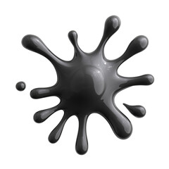 Wall Mural - Glossy fluid splatter with organic extensions forming an abstract radial pattern against clear void