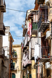 View of streets of Palermo, citylife, ancient baroque churches, old narrow streets, Norman palaces, markets, Sicilian vacation destination, South of Italy