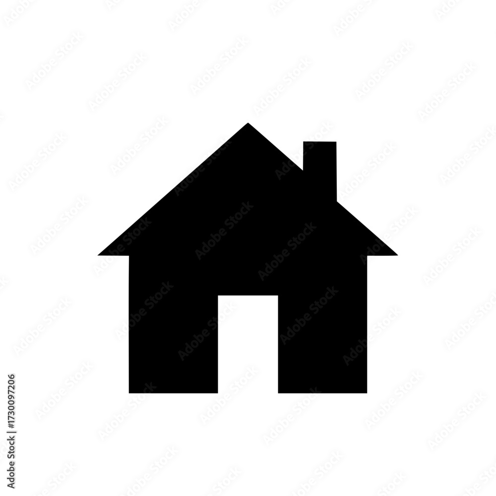 Vector art of a simple black house icon, representing home, residence ...