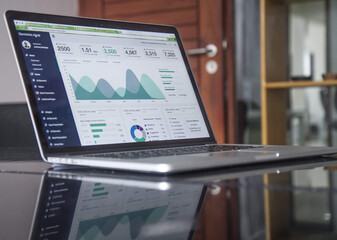 laptop and table, website dashboard