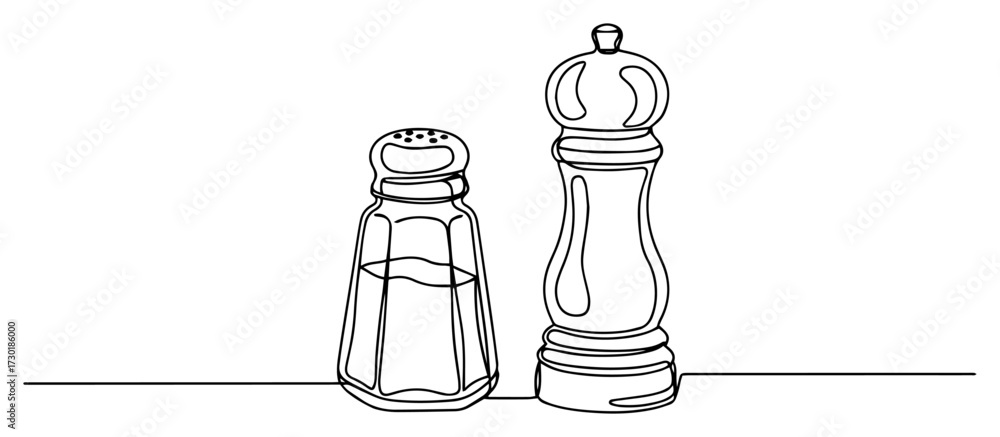 Salt Shaker and Pepper Mill for Seasoning Food Stock Vector | Adobe Stock