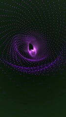 Wall Mural - Abstract purple spiral of dots on a dark background