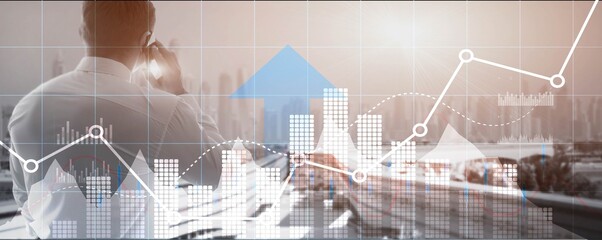 Wall Mural - Business intelligence marketing finance management. Mixed Media