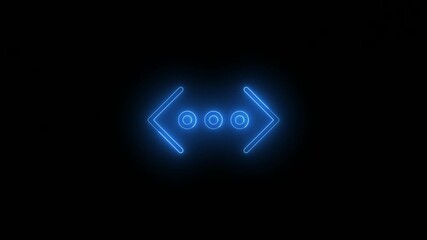 Wall Mural - Glowing blue neon arrows and dots on a black background