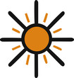© GraphixAura - Simple hand drawn sun icon with rays and warm glow