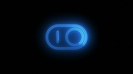 Wall Mural - Glowing neon switch on a black background
