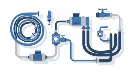 Intricate network of pipes, valves, and gauges for industrial applications