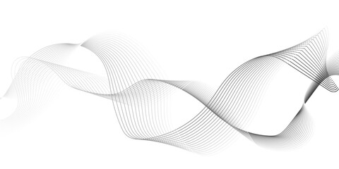 Wall Mural - gray wave curve lines banner background design. Digital frequency track equalizer. Stylized line art background. modern soft luxury texture with smooth and clean vector subtle background illustration