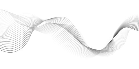 Wall Mural - gray wave curve lines banner background design. Digital frequency track equalizer. Stylized line art background. modern soft luxury texture with smooth and clean vector subtle background illustration
