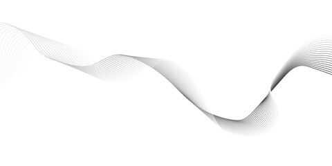 Wall Mural - gray wave curve lines banner background design. Digital frequency track equalizer. Stylized line art background. modern soft luxury texture with smooth and clean vector subtle background illustration