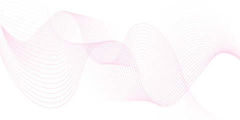 Wall Mural - pink wave curve lines banner background design. Digital frequency track equalizer. Stylized line art background. modern soft luxury texture with smooth and clean vector subtle background illustration